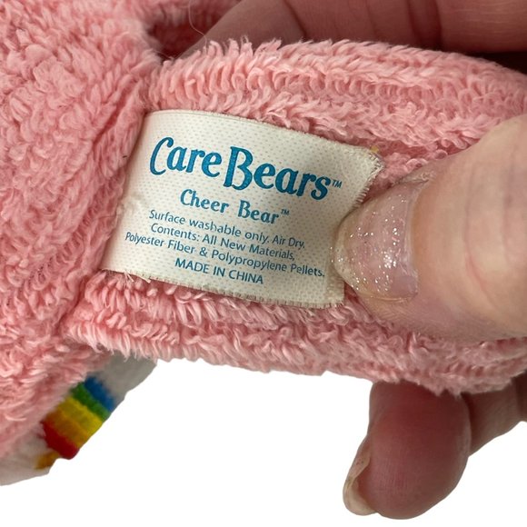 Care Bears Cheer Bear Plush Pink Terry Cloth Ribbed Rainbow 2003 TCFC Vintage - Picture 6 of 8